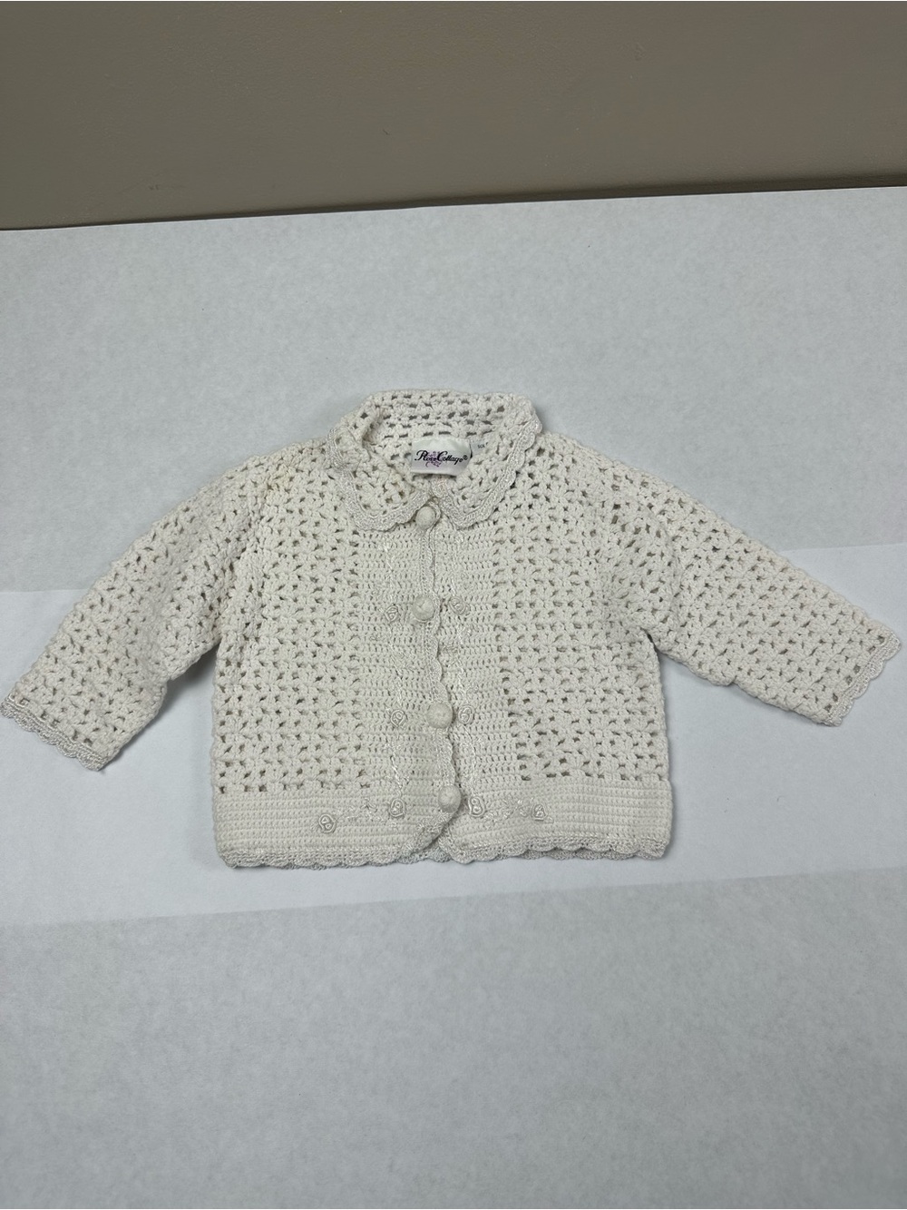Rose Cottage 0-3 Months Sweater- Cream